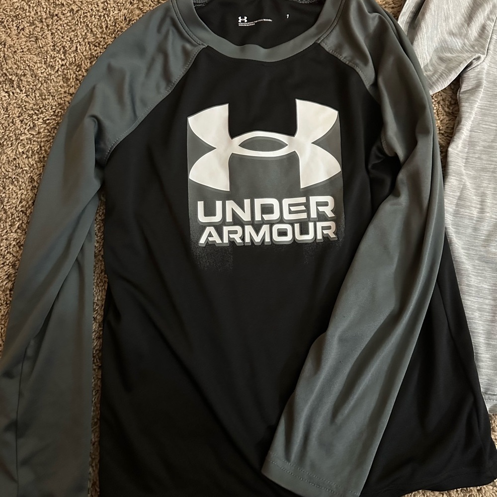 Under Armour Black and Dark Gray Logo Shirt